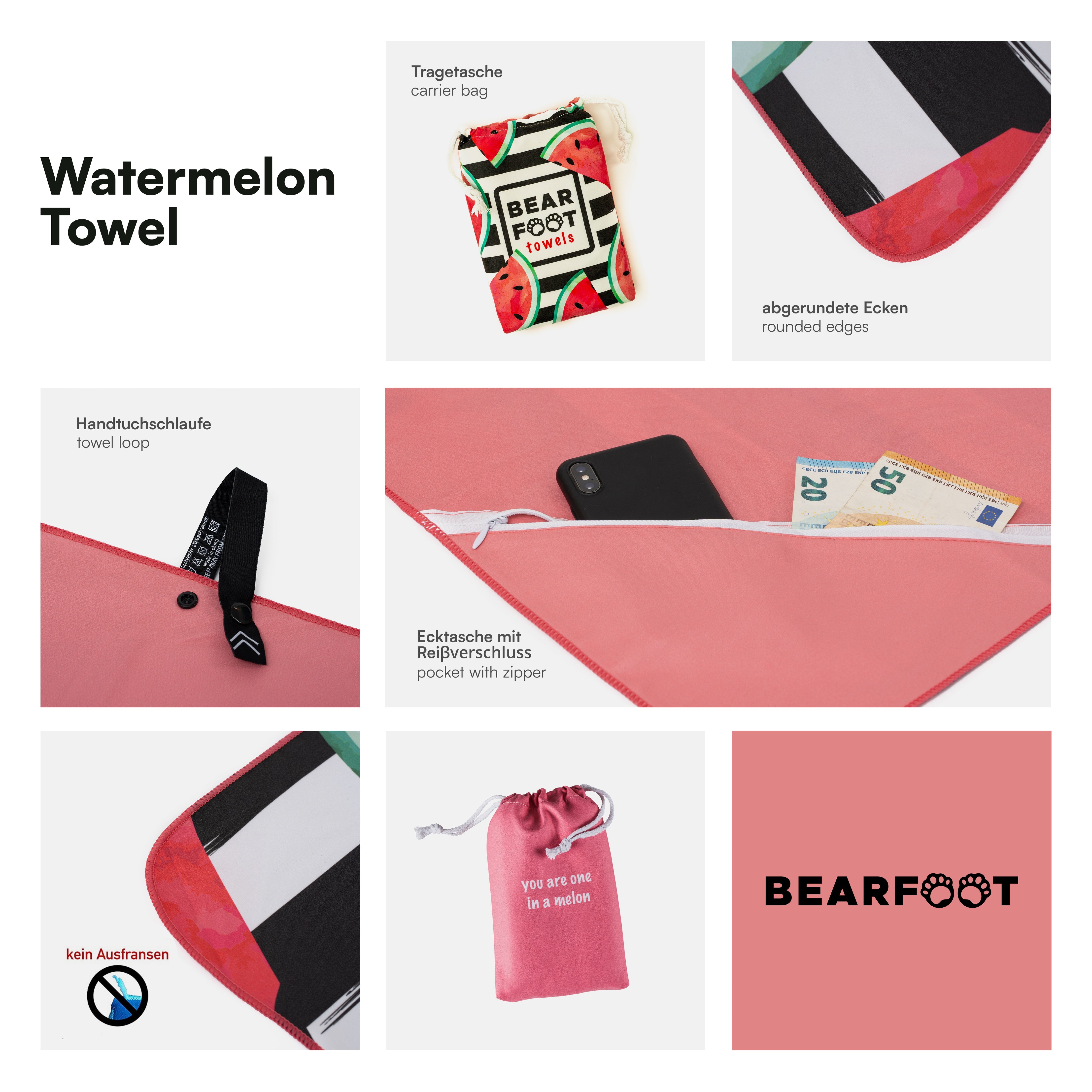 bearfoot-strandhandtuch-mikrofaser-wassermelone-rot-200x90cm image 8